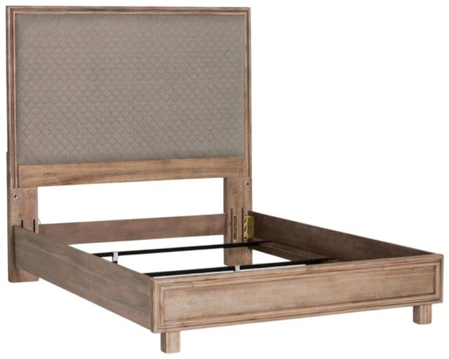 Michael Amini® Hudson Ferry Driftwood/Slate Gray California King Upholstered Panel Bed-1