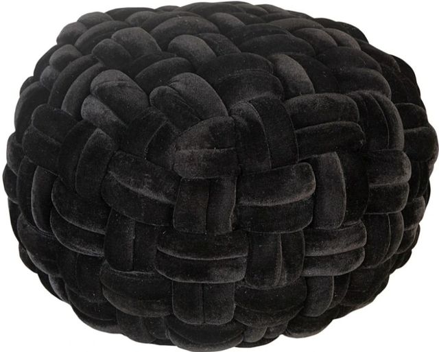 Moe's Home Collection PJ Black Velvet Pouf-0