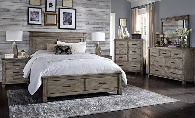 A-America® Glacier Point Graystone King Storage Panel Bed-2