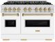ZLINE Autograph Edition 48" 6.7 cu. ft. Gas Range with 8 Burner DuoPro™ Cooktop and Dual Ovens with White Matte Doors and Champagne Bronze Accents-0