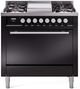 Ilve® Professional Plus II 36" Glossy Black Pro Style Dual Fuel Range-0