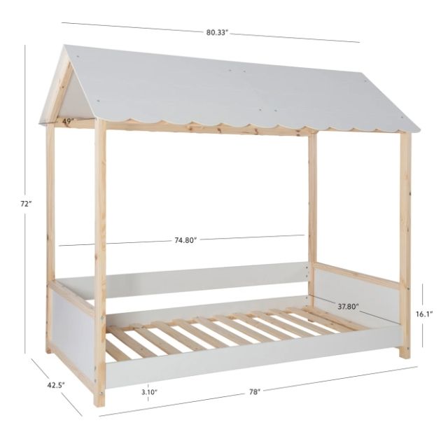 Powell® Kimberly White Twin Youth Canopy Bed-2