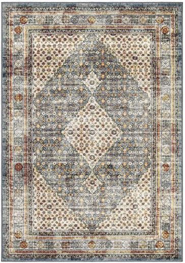 Orian Imperial Excalibur Distressed Blue 5'x8' Area Rug-0