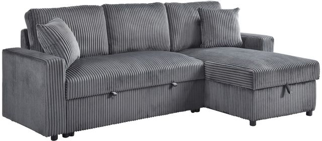 Mazin Furniture Brecker Dark Grey 2-Piece Sectional Sleeper with Storage Chaise-1
