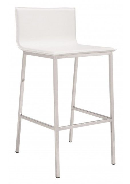 Zuo® Modern Marina White Bar Stool-0