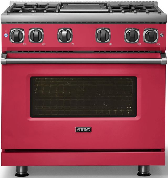 Viking® 7 Series 36" Valentine Pro Style Liquid Propane Gas Range with Griddle-2