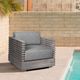 Armen Living Vivid Light Grey Fabric/Wood Outdoor Chair -1