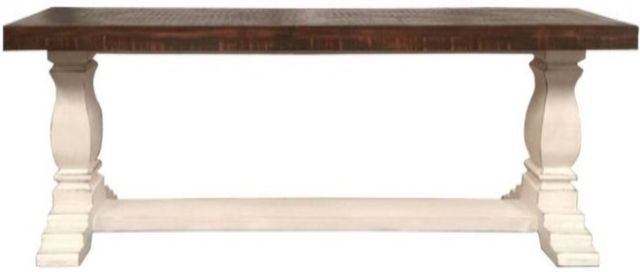 Million Dollar Rustic Pine Island Weathered White Bench-0