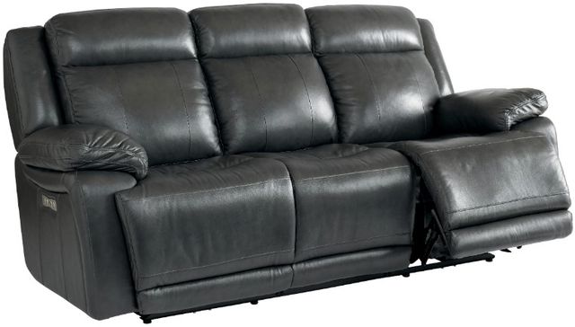 Bassett® Furniture Club Level Evo Graphite Leather Power Reclining Sofa-1