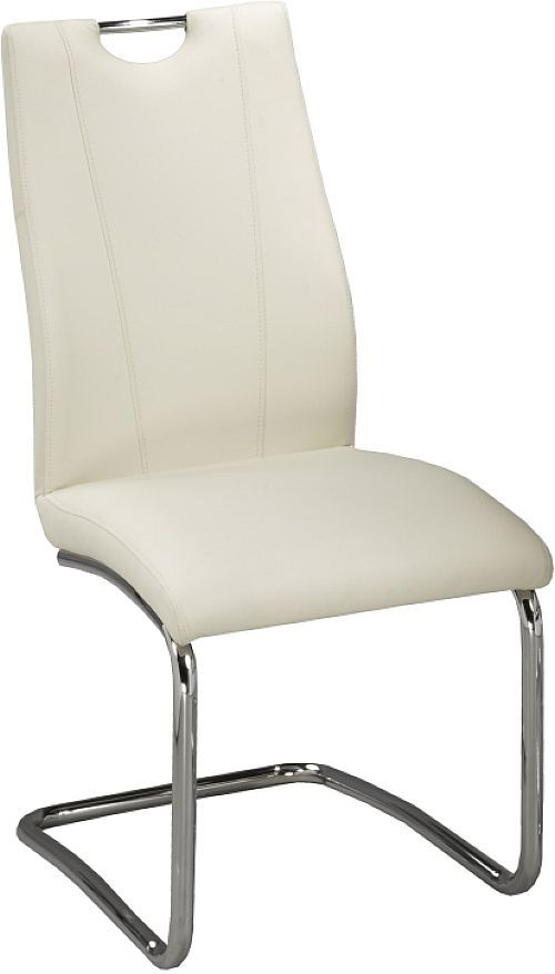 Brassex Inc. Popper 2-Piece Chrome/White Dining Chair Set-0