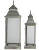 A & B Home 2-Piece Silver Scape Lantern Set-3