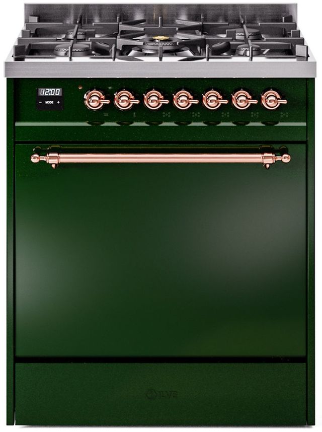 Ilve® Nostalgie II Series 30" Emerald Green Pro Style Dual Fuel Range-0