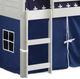 Donco Kids Louver Blue/White Youth Twin Loft Bed with Tent Kit-2