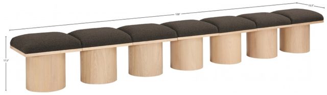 Meridian Furniture Pavilion 7-Piece Brown/Natural 126" Modular Bench Set-2