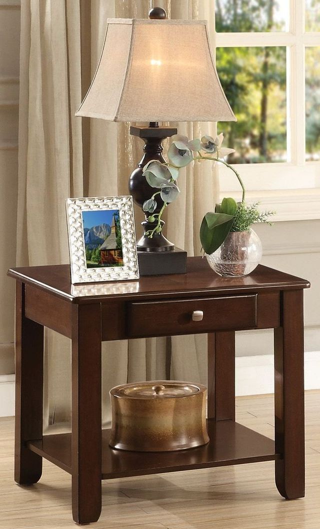 Mazin Furniture Ballwin Deep Cherry Chairside Table-3