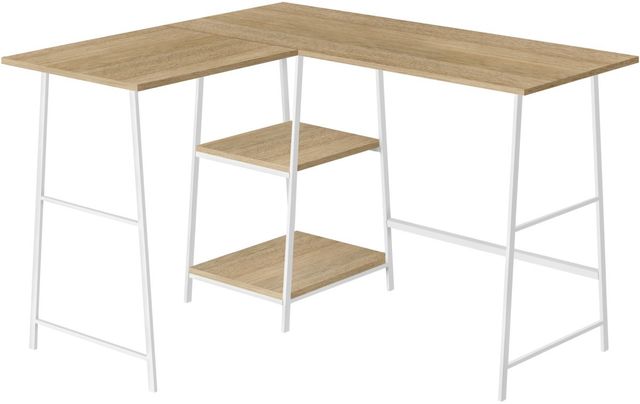 Monarch Specialties Inc. Natural L-Shaped Desk-0