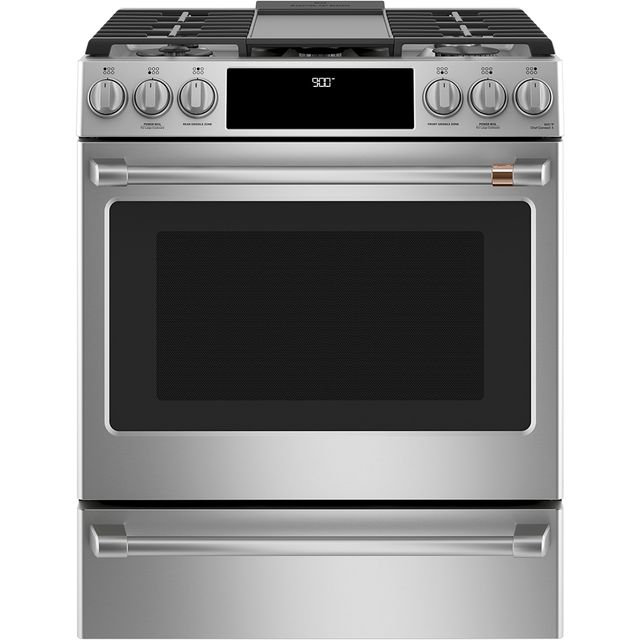 Café™ 30" Stainless Steel Slide-In Dual Fuel Range-1