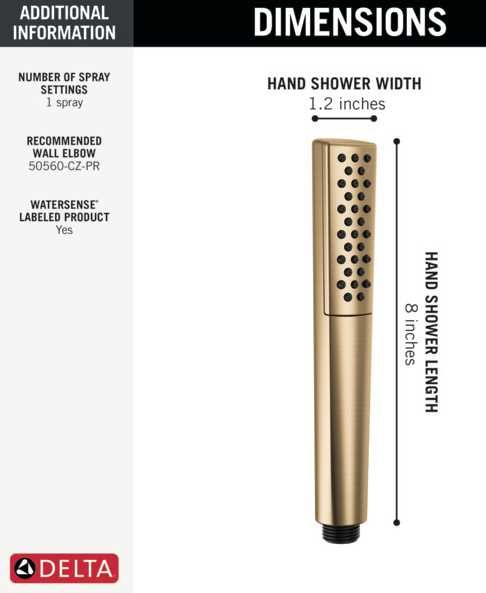 Delta Universal Showering Lumicoat® Champagne Bronze Premium Single-Setting Hand Shower-1