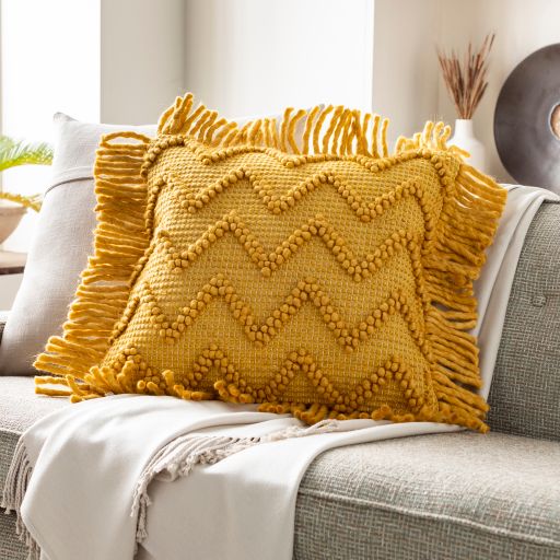 Surya Hylia Mustard 20"x20" Toss Pillow with Polyester Insert-4
