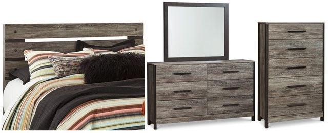 Signature Design by Ashley® Cazenfeld 4-Piece Black/Gray Queen Panel Headboard Bed Set-0