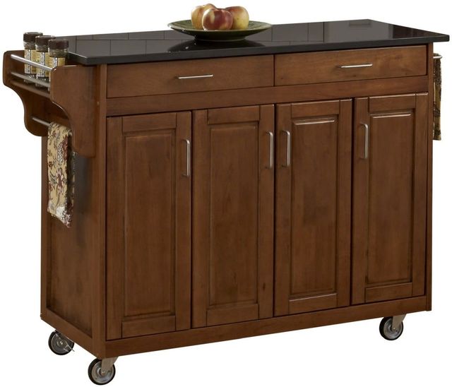 homestyles® Create-A-Cart Black Granite/Cottage Oak Kitchen Cart-0