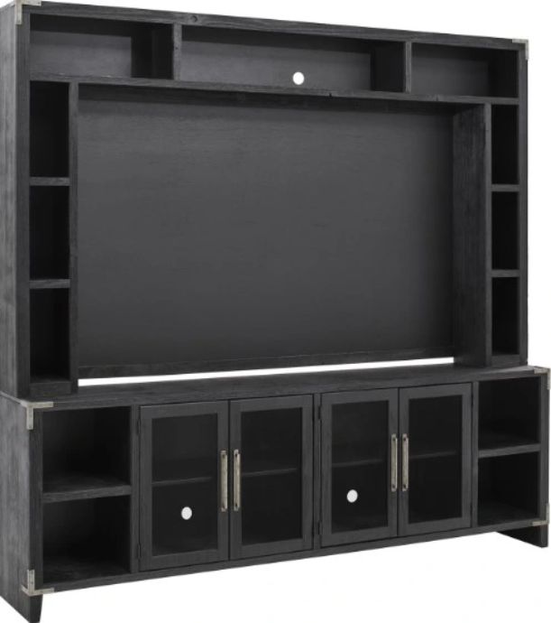 aspenhome® Quincy Vintage Black 97" Console and Hutch-0