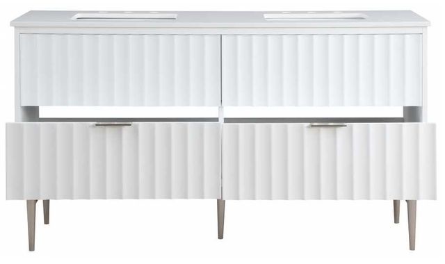 Meridian Furniture Modernist Chrome/White 60" Bathroom Vanity-3