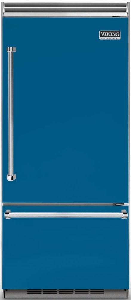 Viking® 5 Series 36 in. 20.4 Cu. Ft. Alluvial Blue Built In Bottom Freezer Refrigerator-0