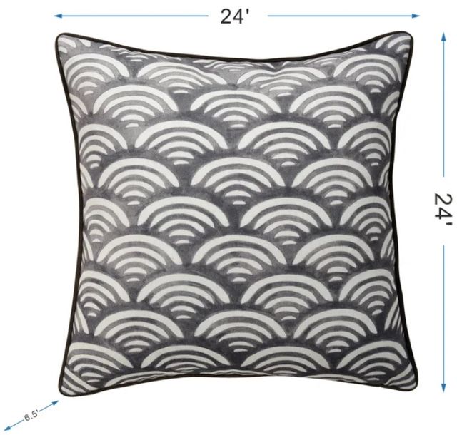 Stylecraft Norman Wyatt Home Black/White 24" Designer Pillow-2