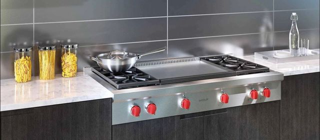 Wolf® 48" Natural Gas Stainless Steel Pro Style Rangetop-1