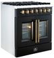 FORNO® Galiano Alta Qualita 30" Black and Antique Brass Pro Style Dual Fuel Range -2