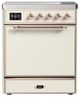 Ilve® Majestic III 30" Antique White Pro Style Induction Range with Solid Door and Copper Trim-0