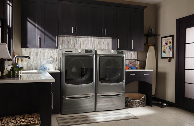 Maytag® Metallic Slate Front Load Laundry Pair-1