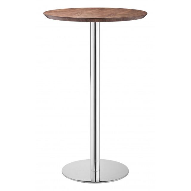 Zuo® Modern Bergen Walnut Bar Table with Chrome Base-0