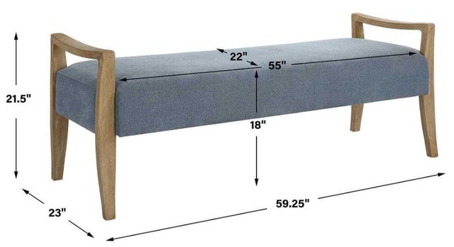 Uttermost® Daylight Sky Blue Bench-2