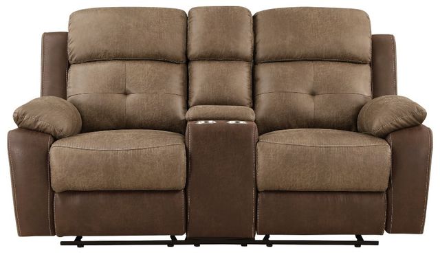 Homelegance® Glendale Brown Double Manual Glider Reclining Loveseat-2
