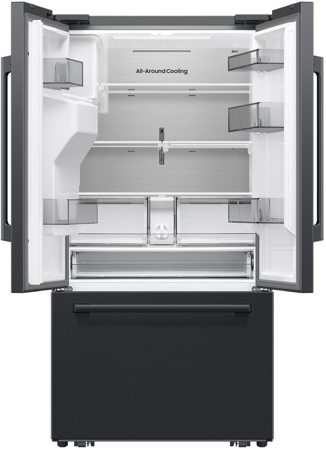 Samsung Bespoke AI 36" 29 Cu. Ft. Fingerprint Resistant Matte Black Steel French Door Refrigerator with Sphere Ice™-1