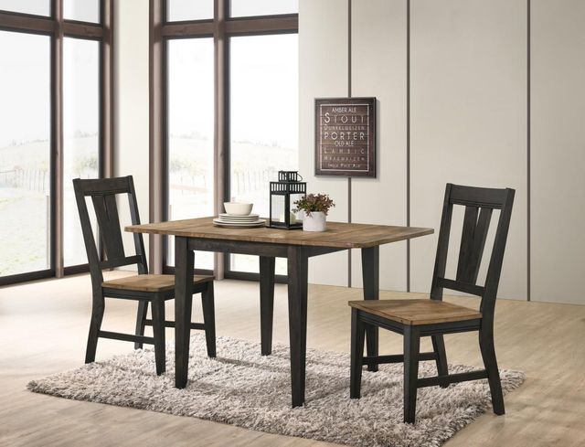 Intercon Harper Pecan Top Drop Leaf Table with Brushed Brown Base-1