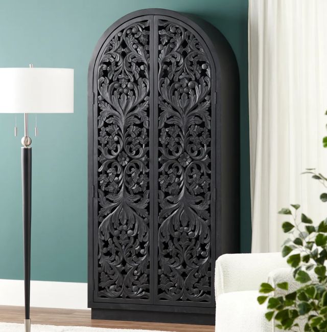 Crestview Collection Sable Black Stain Tall Accent Cabinet-1