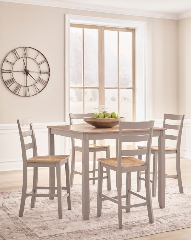 Signature Design by Ashley® Harperfeld 5-Piece Gray/Natural Counter Table Set-1