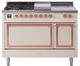 Ilve® Nostalgie II Noblesse 48'' Antique White Pro Style Dual Fuel Range with Copper Trim-0