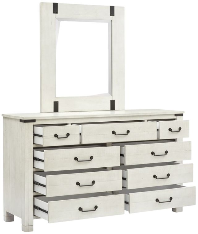 Magnussen Home® Chesters Mill Aged Iron/Alabaster Dresser and Mirror-3