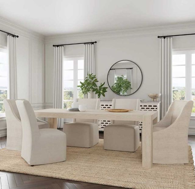 Classic Home Warwick Oatmeal Rolling Wingback Dining Chair-2