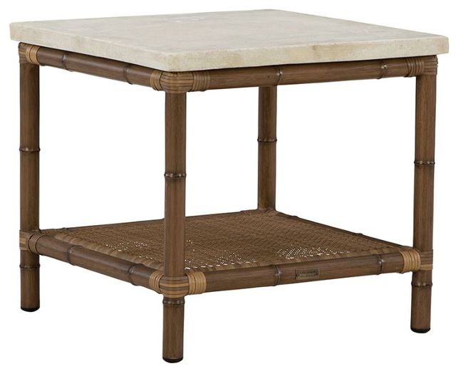 Lane Venture® Brooks Barley/Chalk Outdoor Aluminum/Stone End Table-0
