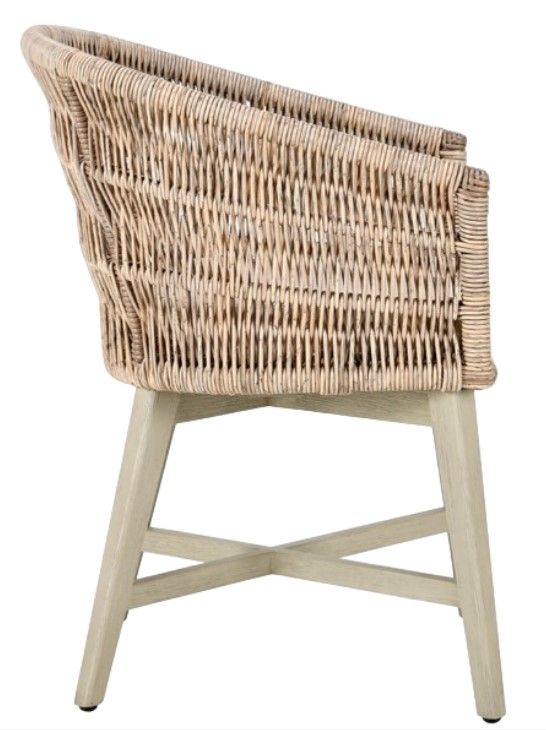 Classic Home Collins Natural/Sand Olefin/ Synthetic Rope Outdoor Dining Chair-2