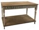 A & B Home Brown End Table with Embossed Trim-0