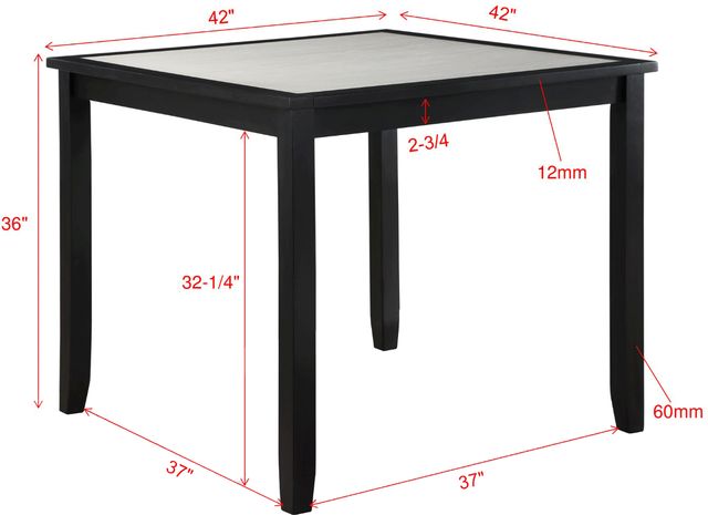 Crown Mark Salvador 5-Piece Black/White Counter Dining Set-2