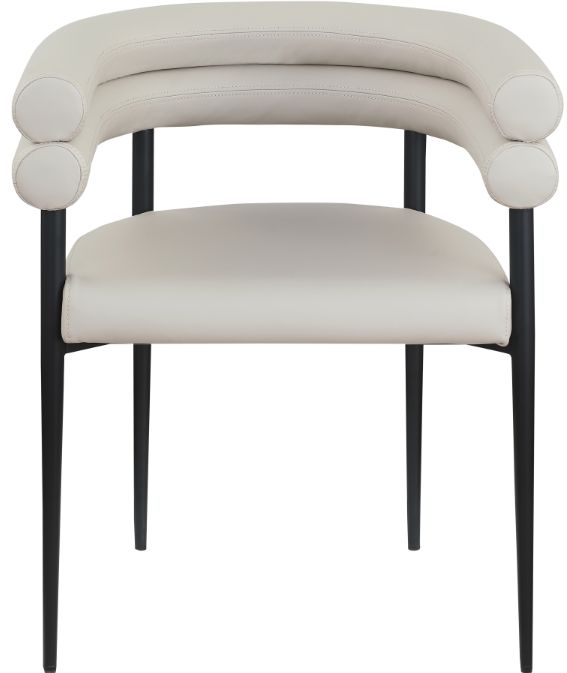 Meridian Furniture Lavina Taupe/Black Leather Upholstered Dining Chair-1