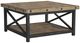 Flexsteel® Carpenter Light Brown Coffee Table with Black Metal Frame-0