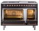 Ilve® Nostalgie II Noblesse 48'' Glossy Black Pro Style Dual Fuel Range with Copper Trim-2